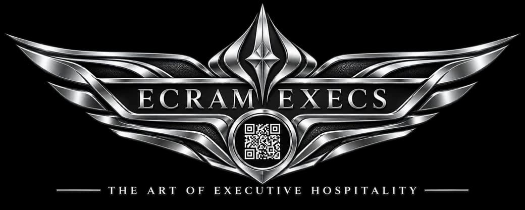 Ecram Execs luxury chrome emblem with QR code