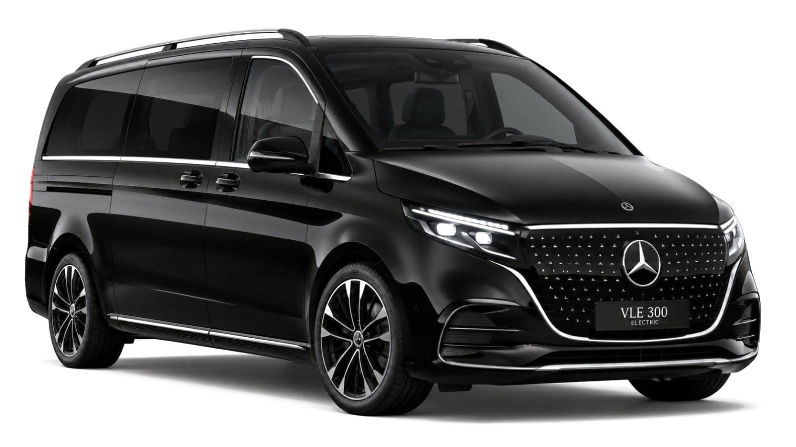 Mercedes-Benz VLE 300 Electric in obsidian black, three-quarter front